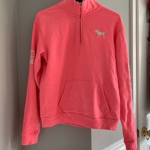 Pink Victorias Secret Quarter Zip Sweatshirt